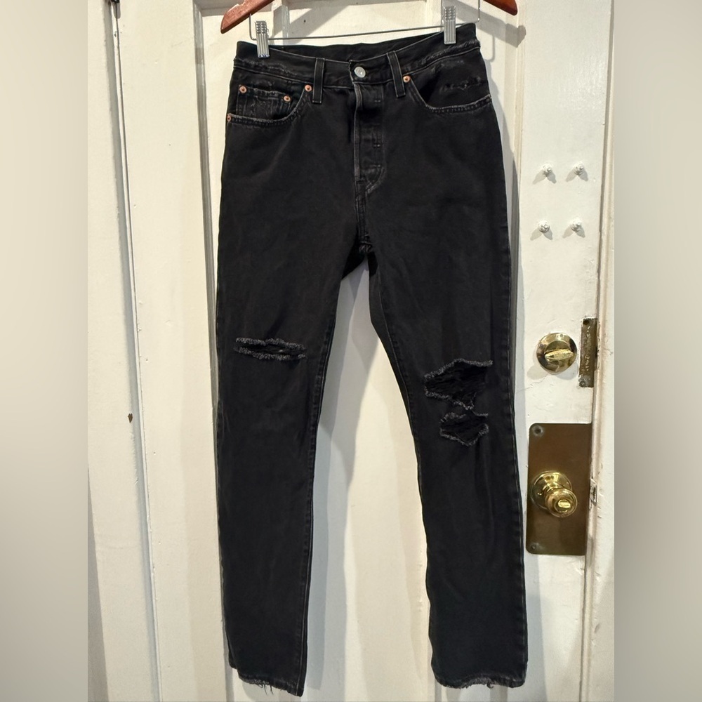 Signature by Levi Strauss Black Ripped Slim Jeans